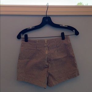 Plaid high wasted shorts